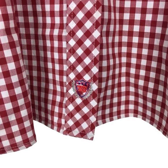 THOMAS DEAN Alabama Collegiate Shirt Button Up Gingham Embroidered Size Large - Picture 5 of 12